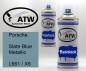 Preview: Porsche, Slate Blue Metallic, L661 / X6: 400ml Sprühdose + 400ml Klarlack - Set, von ATW Autoteile West.